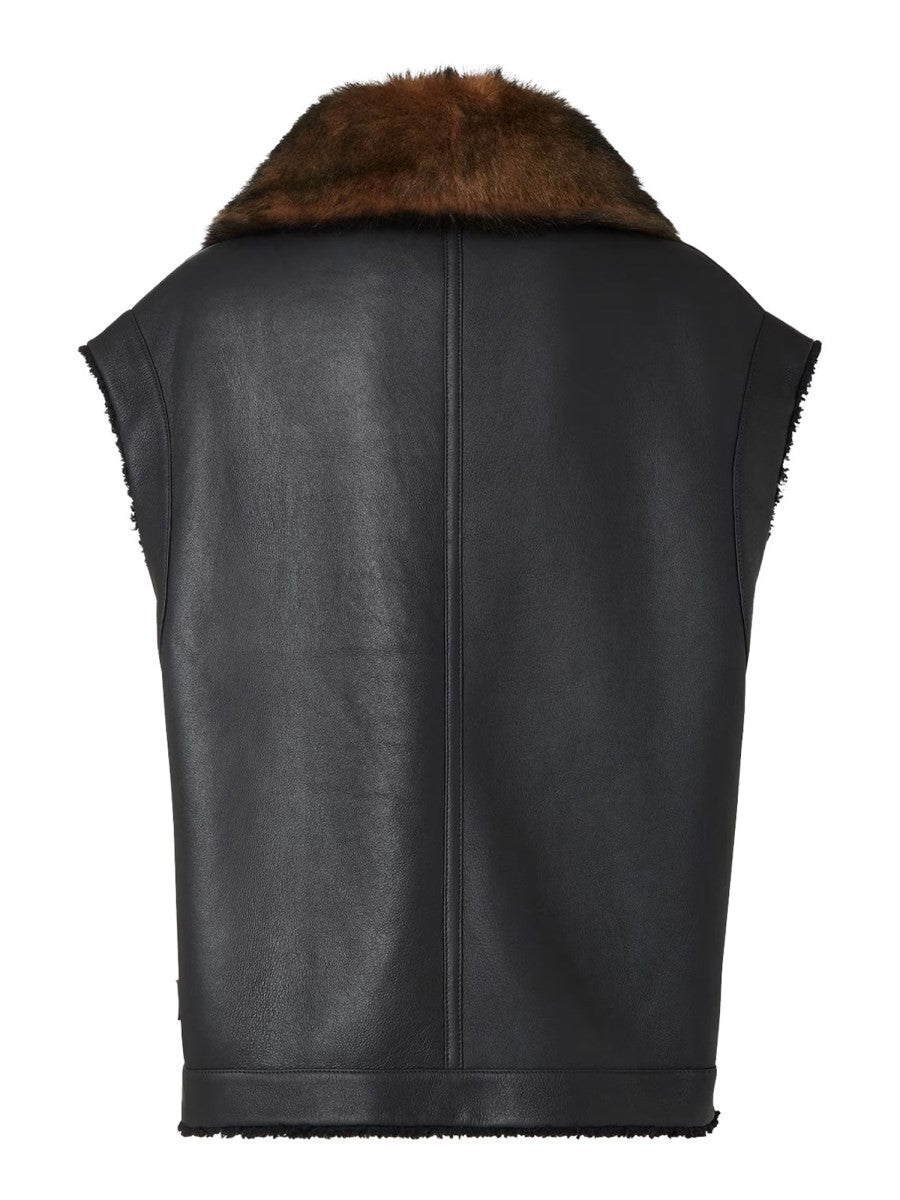 Fendi Women's Sheepskin Fur Vest Black