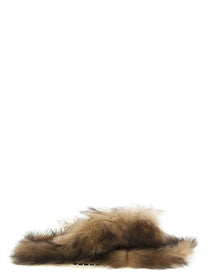Dolce &amp; Gabbana Sheepskin Sandals Brown