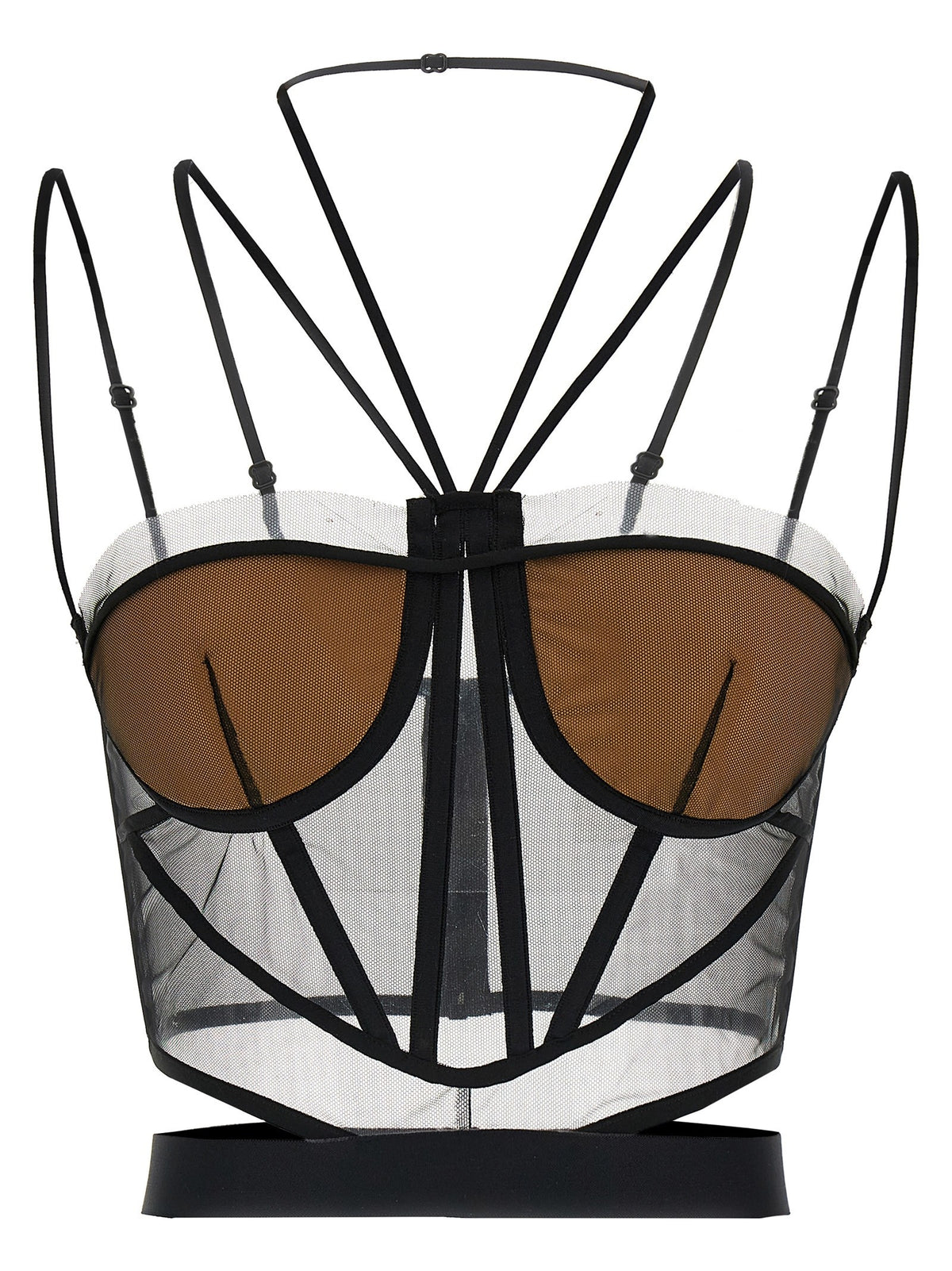 Nensi Dojaka Sheer Corset Top Black