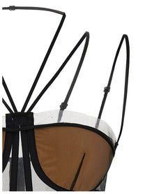 Nensi Dojaka Sheer Corset Top Black
