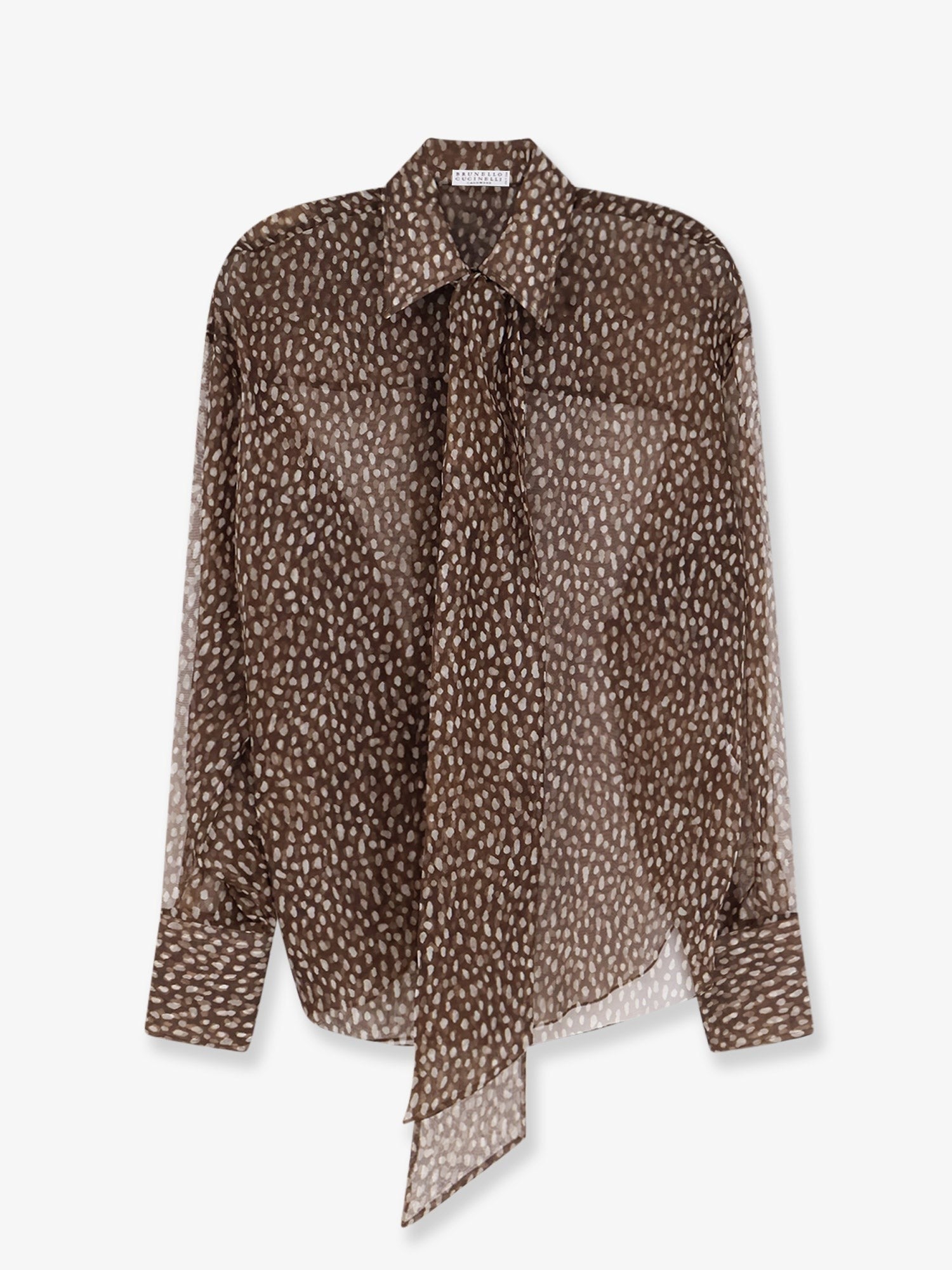 Brunello Cucinelli Women's Sheer Silk Shirt Brown