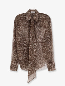 Brunello Cucinelli Women's Sheer Silk Shirt Brown