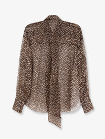 Brunello Cucinelli Women's Sheer Silk Shirt Brown