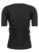 ISSEY MIYAKE Sheer Slit Pleats Top Black, view 2