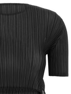 ISSEY MIYAKE Sheer Slit Pleats Top Black, view 3