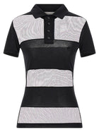 Coperni Sheer Striped Polo Shirt Black