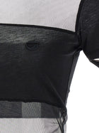 Coperni Sheer Striped Polo Shirt Black, view 4