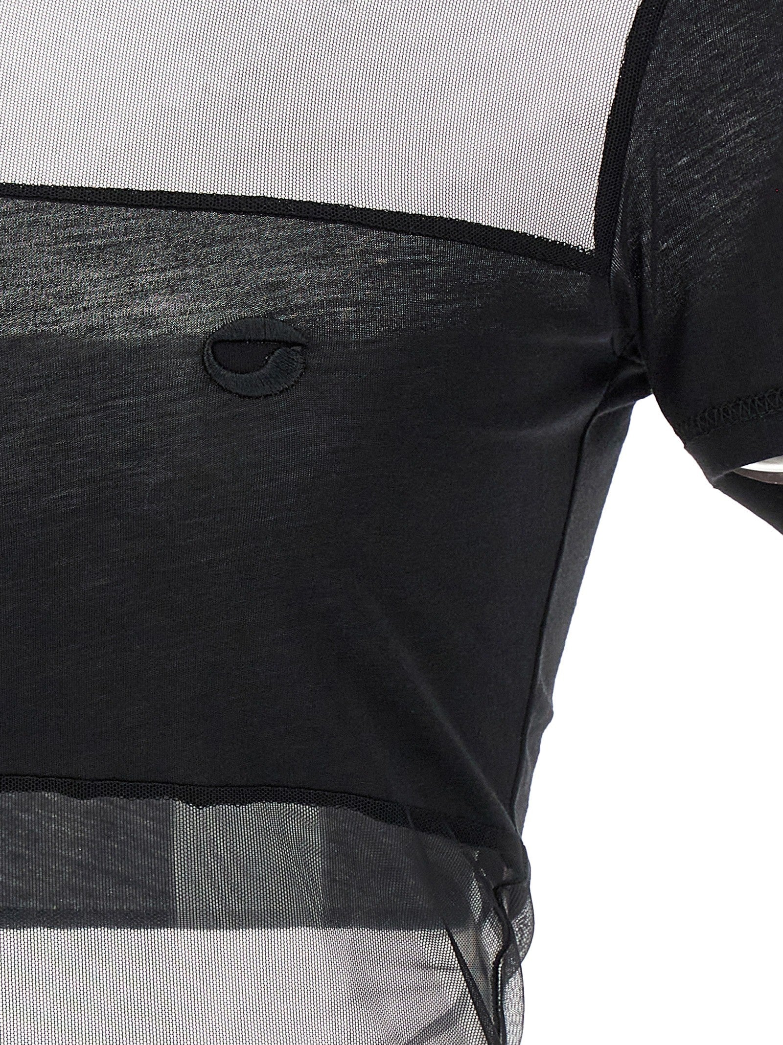 Coperni Sheer Striped Polo Shirt Black