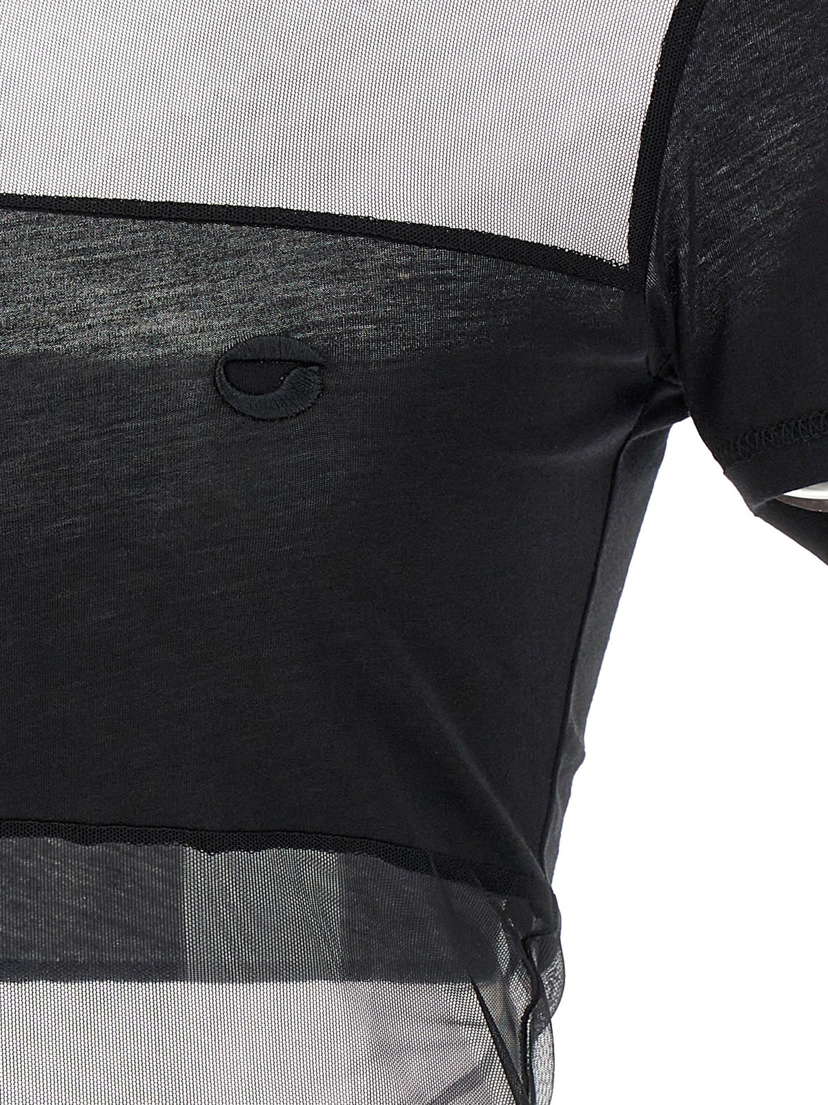 Coperni Sheer Striped Polo Shirt Black, view 4