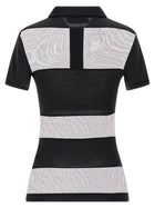 Coperni Sheer Striped Polo Shirt Black, view 2