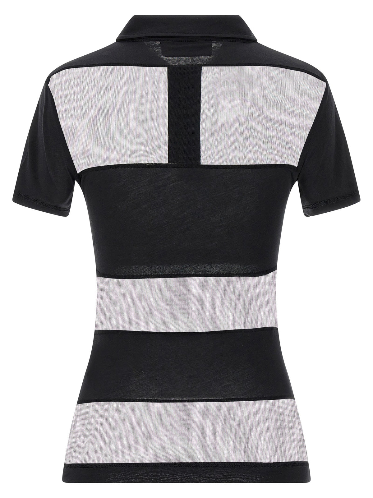 Coperni Sheer Striped Polo Shirt Black, view 2