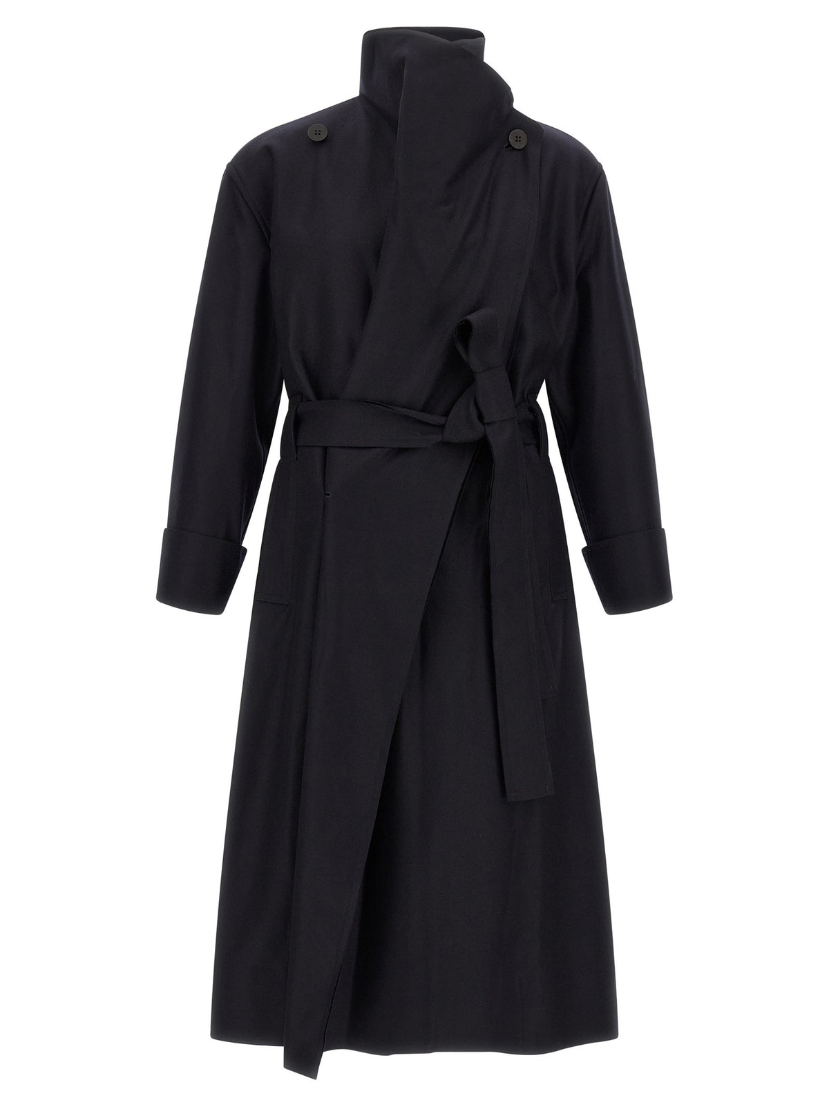 ISSEY MIYAKE Shell Trench Coat Black