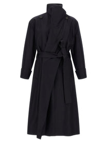 ISSEY MIYAKE Shell Trench Coat Black