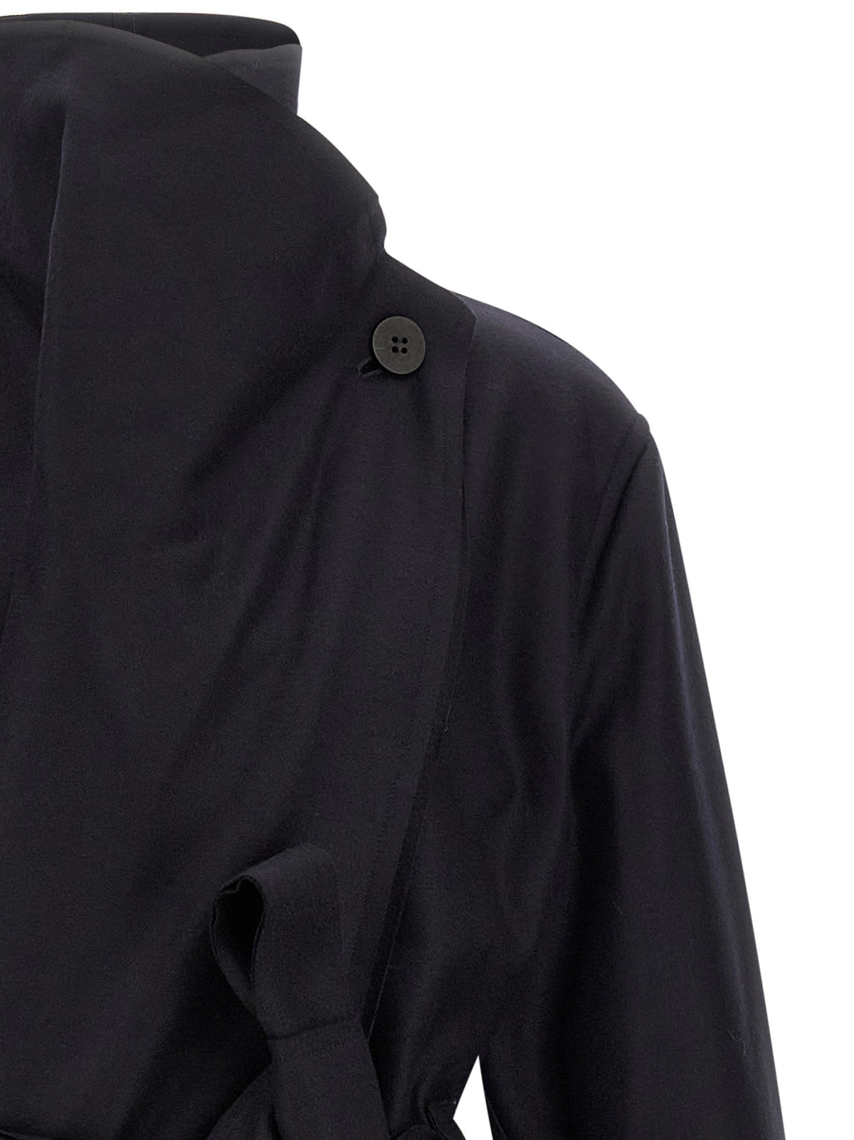 ISSEY MIYAKE Shell Trench Coat Black