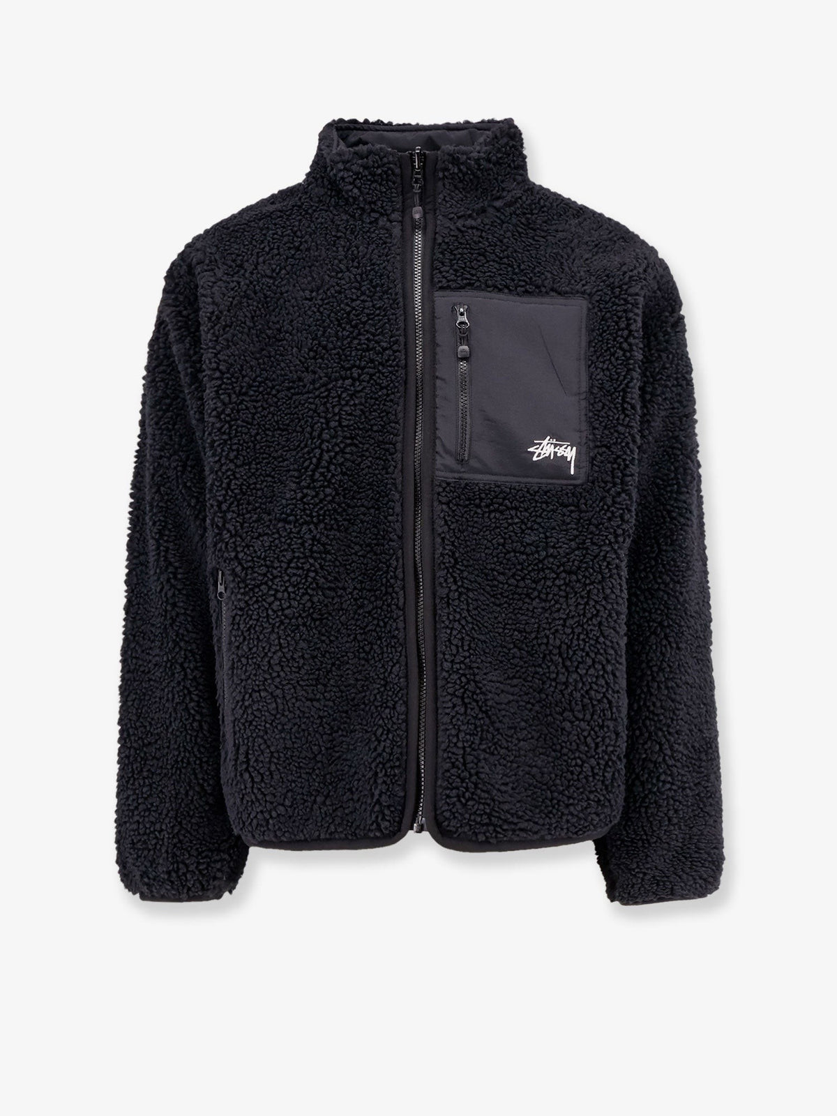 Stussy Men's Sherpa and Nylon Reversible Jacket Black