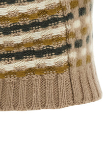 Marni Shetland Acquard Knit Vest Beige