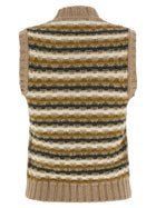 Marni Shetland Acquard Knit Vest Beige, view 2
