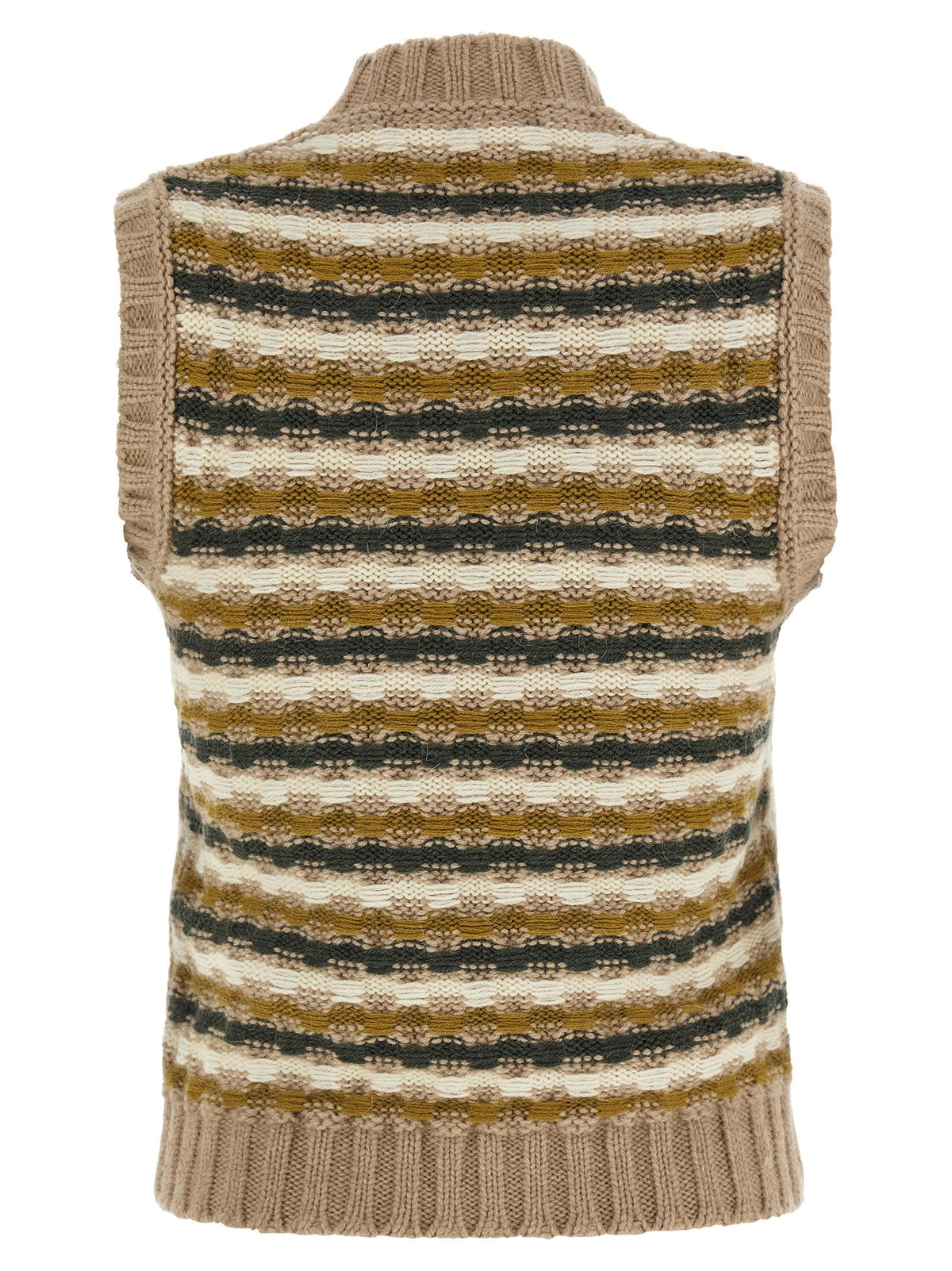 Marni Shetland Acquard Knit Vest Beige, view 2