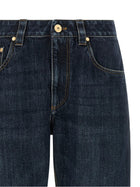 Brunello Cucinelli Shiny Bartack Jeans Blue, view 3