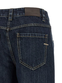 Brunello Cucinelli Shiny Bartack Jeans Blue