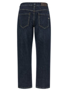 Brunello Cucinelli Shiny Bartack Jeans Blue, view 2