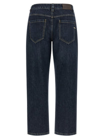 Brunello Cucinelli Shiny Bartack Jeans Blue