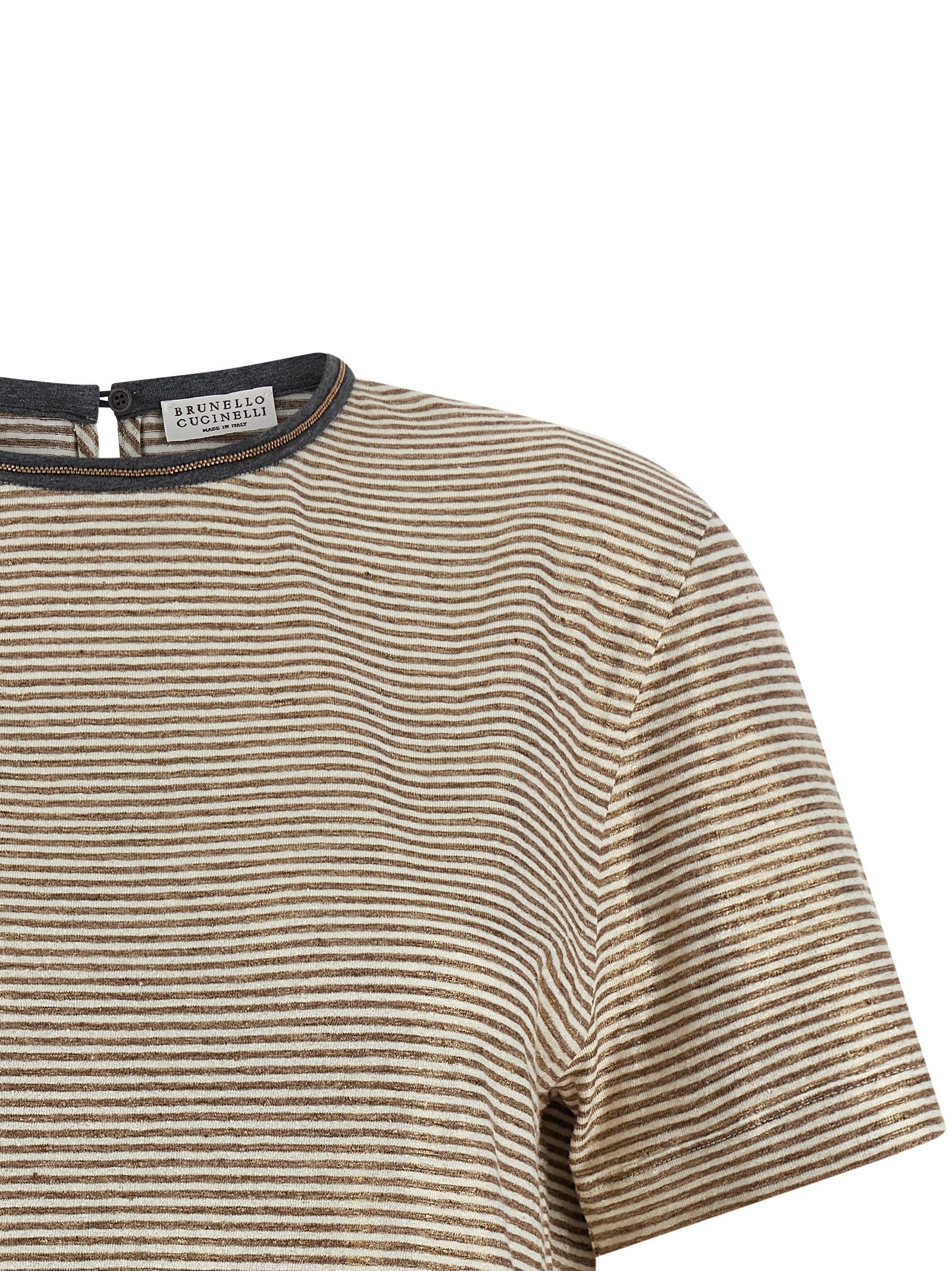 Brunello Cucinelli Shiny Collar Detail Shirt Gold