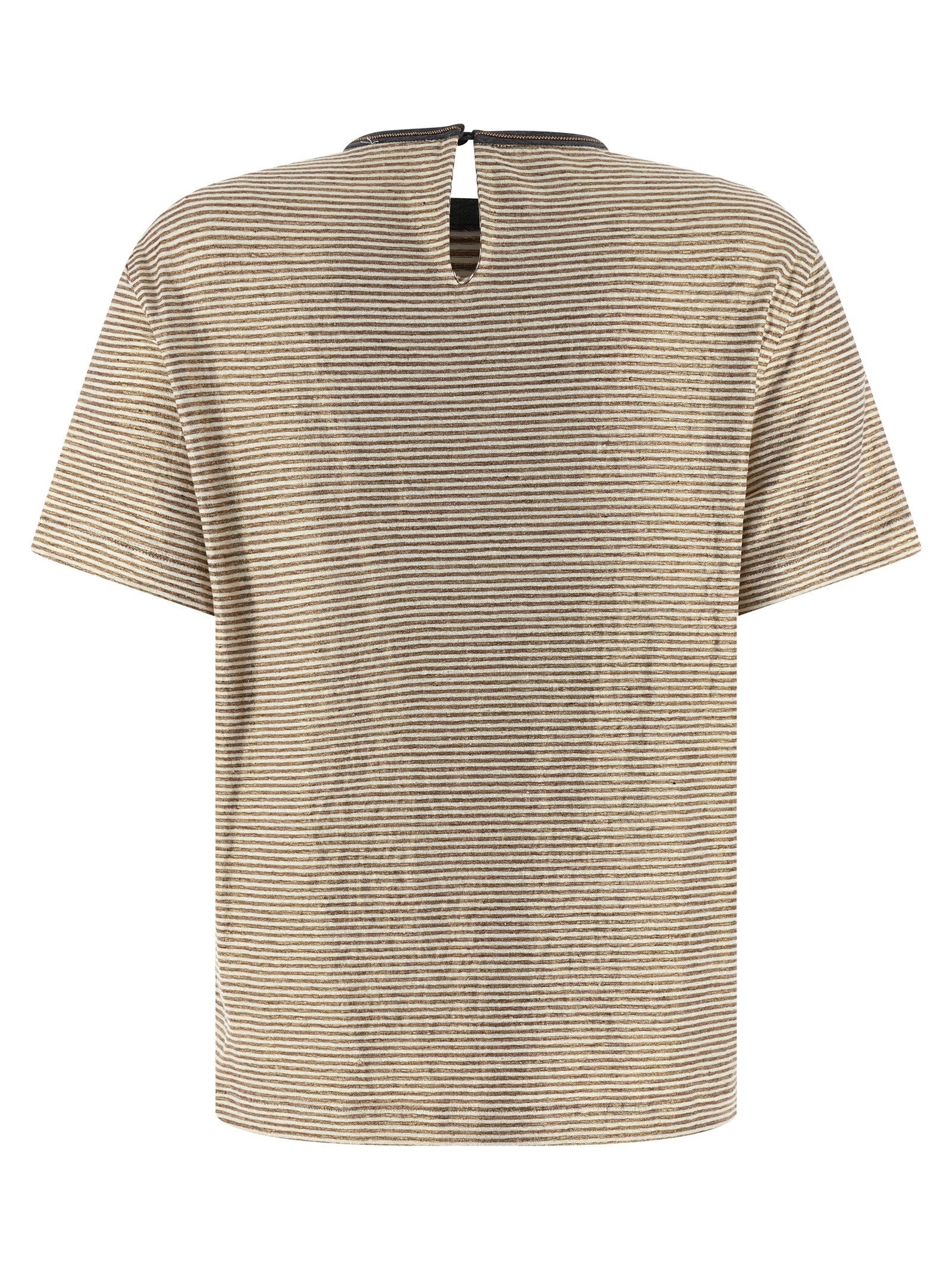 Brunello Cucinelli Shiny Collar Detail Shirt Gold