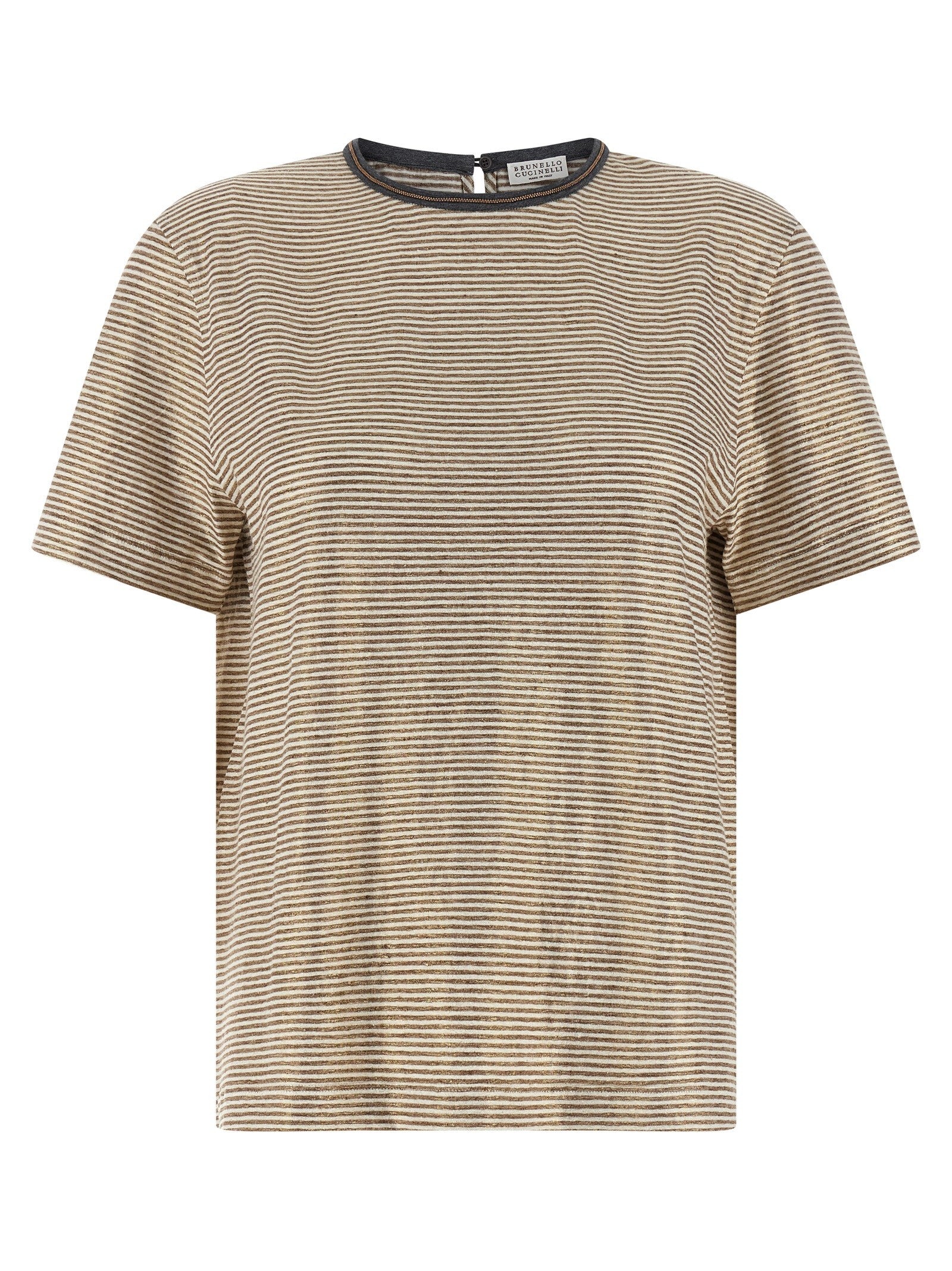 Brunello Cucinelli Shiny Collar Detail Shirt Gold