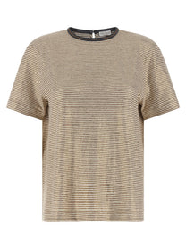 Brunello Cucinelli Shiny Collar Detail Shirt Gold