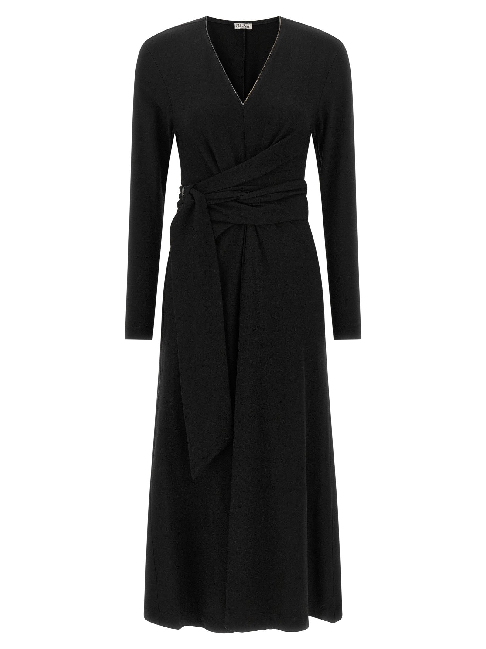 Brunello Cucinelli Shiny Collar Dress Black