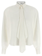 Brunello Cucinelli Shiny Collar Shirt White