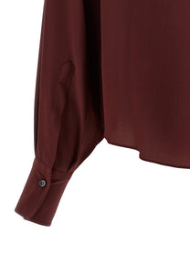 Brunello Cucinelli Shiny Collar Shirt Red