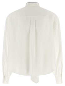Brunello Cucinelli Shiny Collar Shirt White