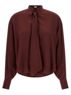 Brunello Cucinelli Shiny Collar Shirt Red