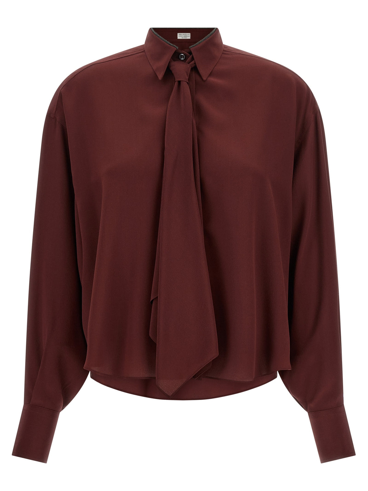 Brunello Cucinelli Shiny Collar Shirt Red