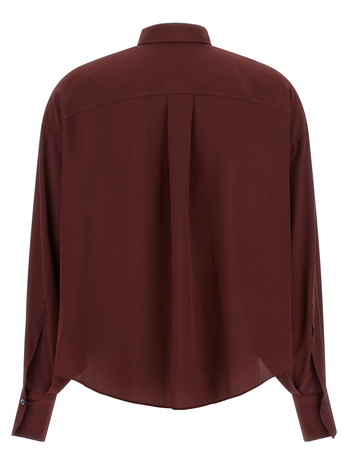 Brunello Cucinelli Shiny Collar Shirt Red
