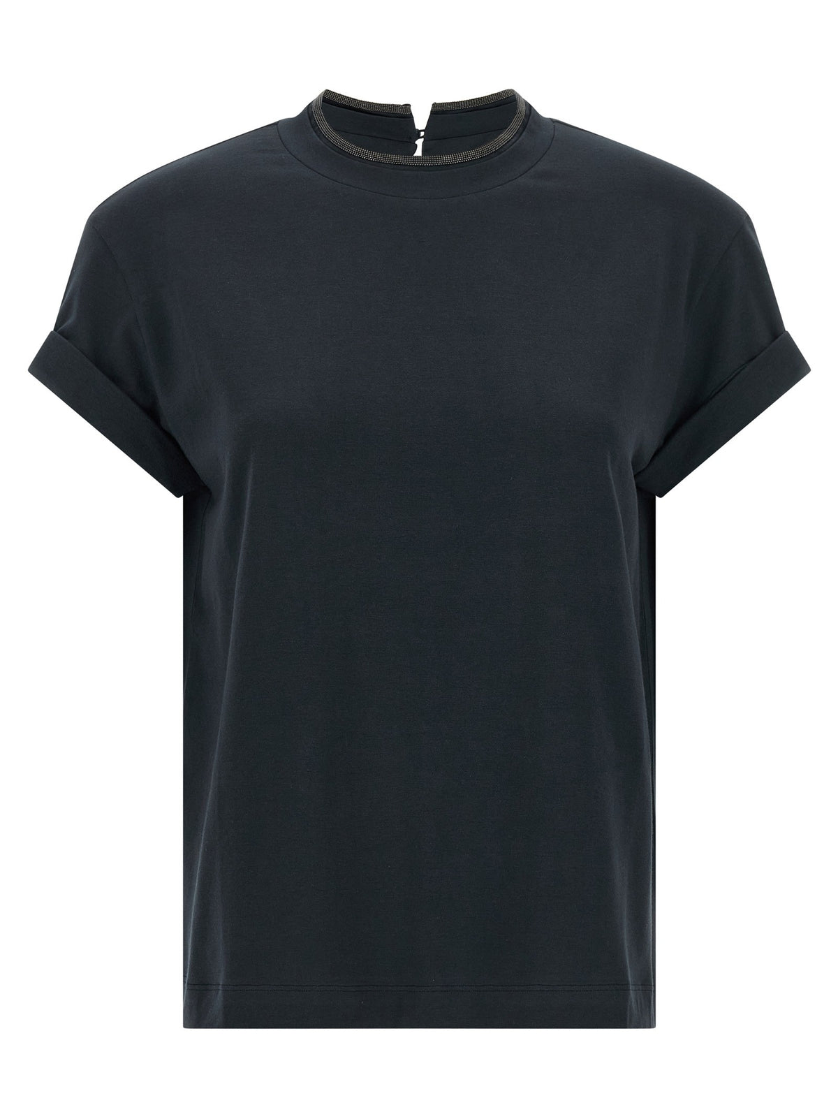 Brunello Cucinelli Shiny Collar Shirt Blue