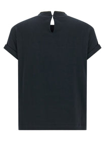 Brunello Cucinelli Shiny Collar Shirt Blue