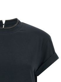 Brunello Cucinelli Shiny Collar Shirt Blue