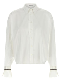 Brunello Cucinelli Shiny Cuffs Shirt White