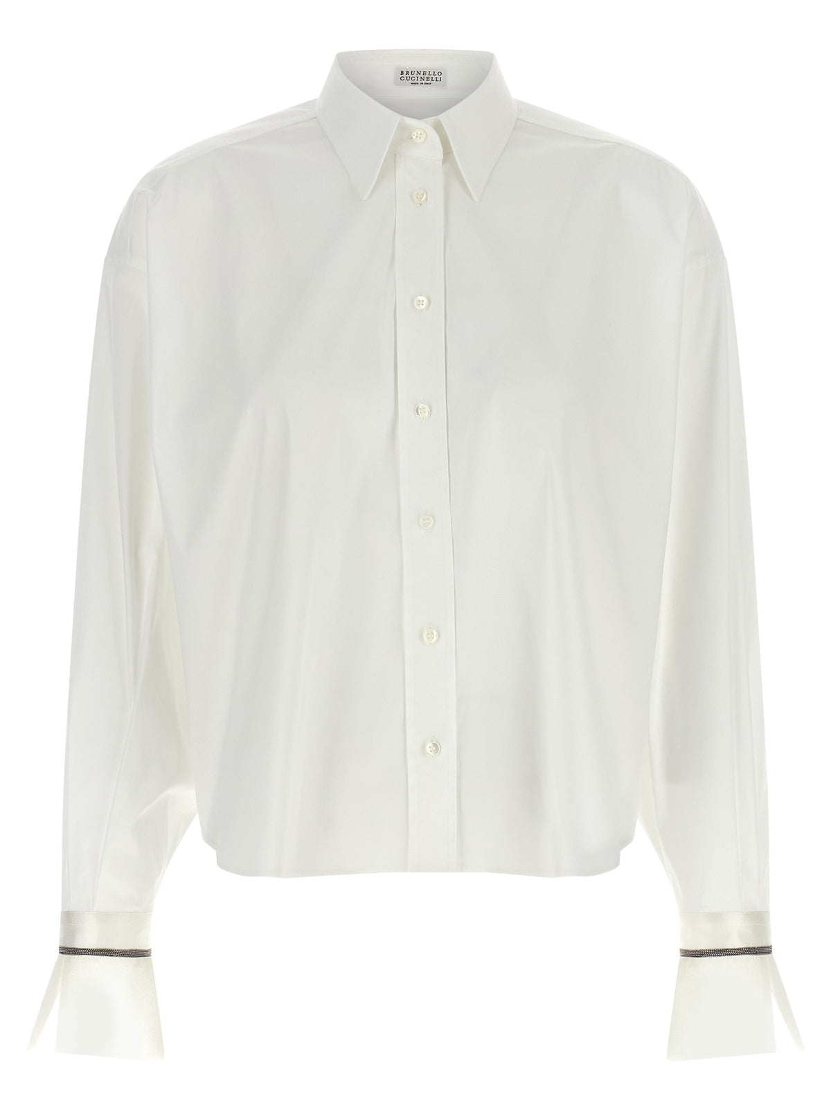 Brunello Cucinelli Shiny Cuffs Shirt White