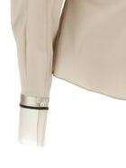 Brunello Cucinelli Shiny Cuffs Shirt Beige, view 4