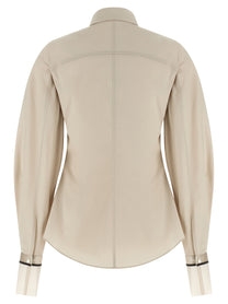 Brunello Cucinelli Shiny Cuffs Shirt Beige