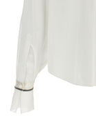 Brunello Cucinelli Shiny Cuffs Shirt White, view 4