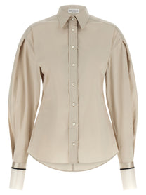Brunello Cucinelli Shiny Cuffs Shirt Beige