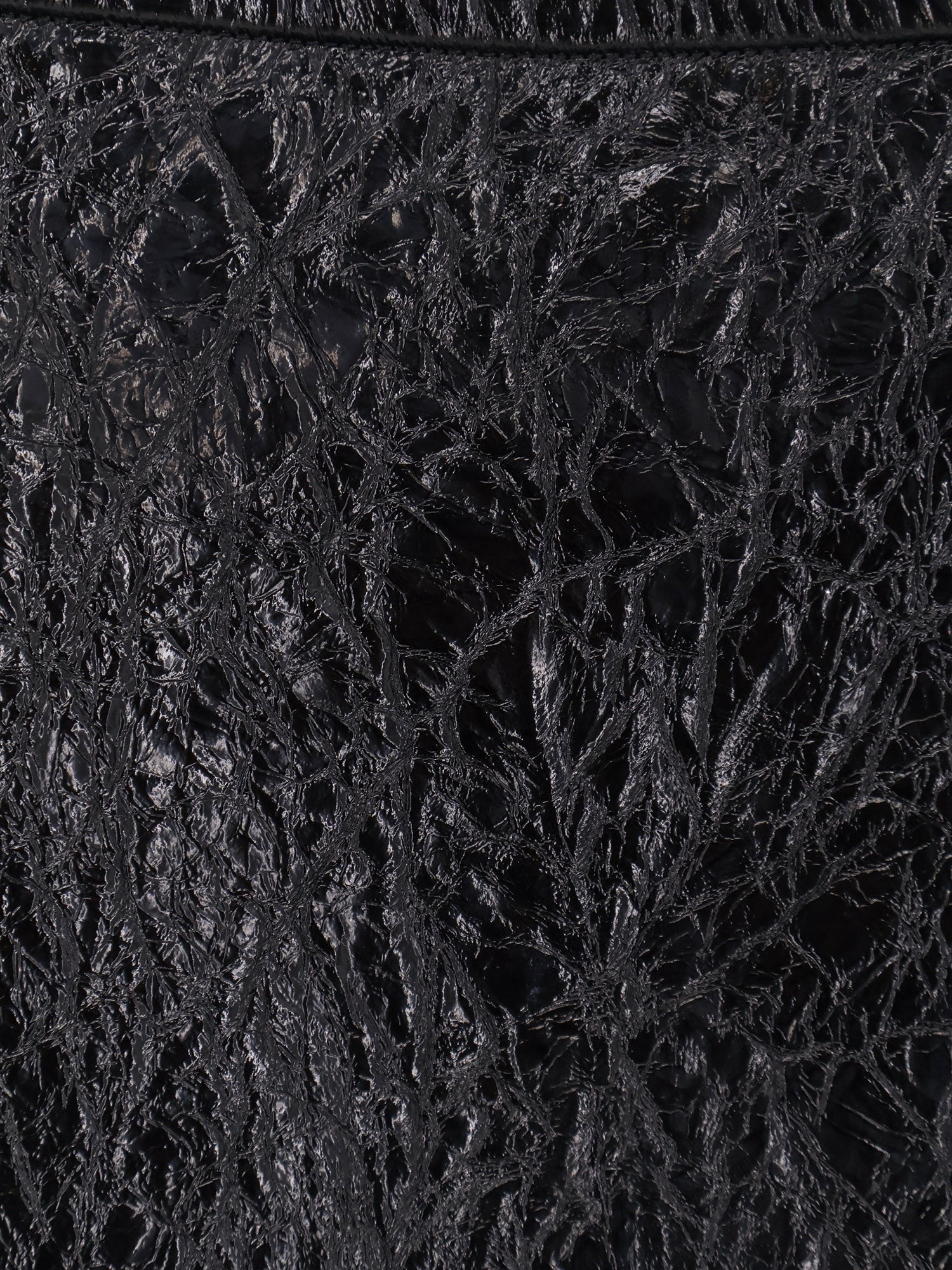 Gucci Women's Shiny Leather and Neoprene Skirt Black