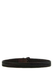 Brunello Cucinelli Shiny Loop Belt Brown