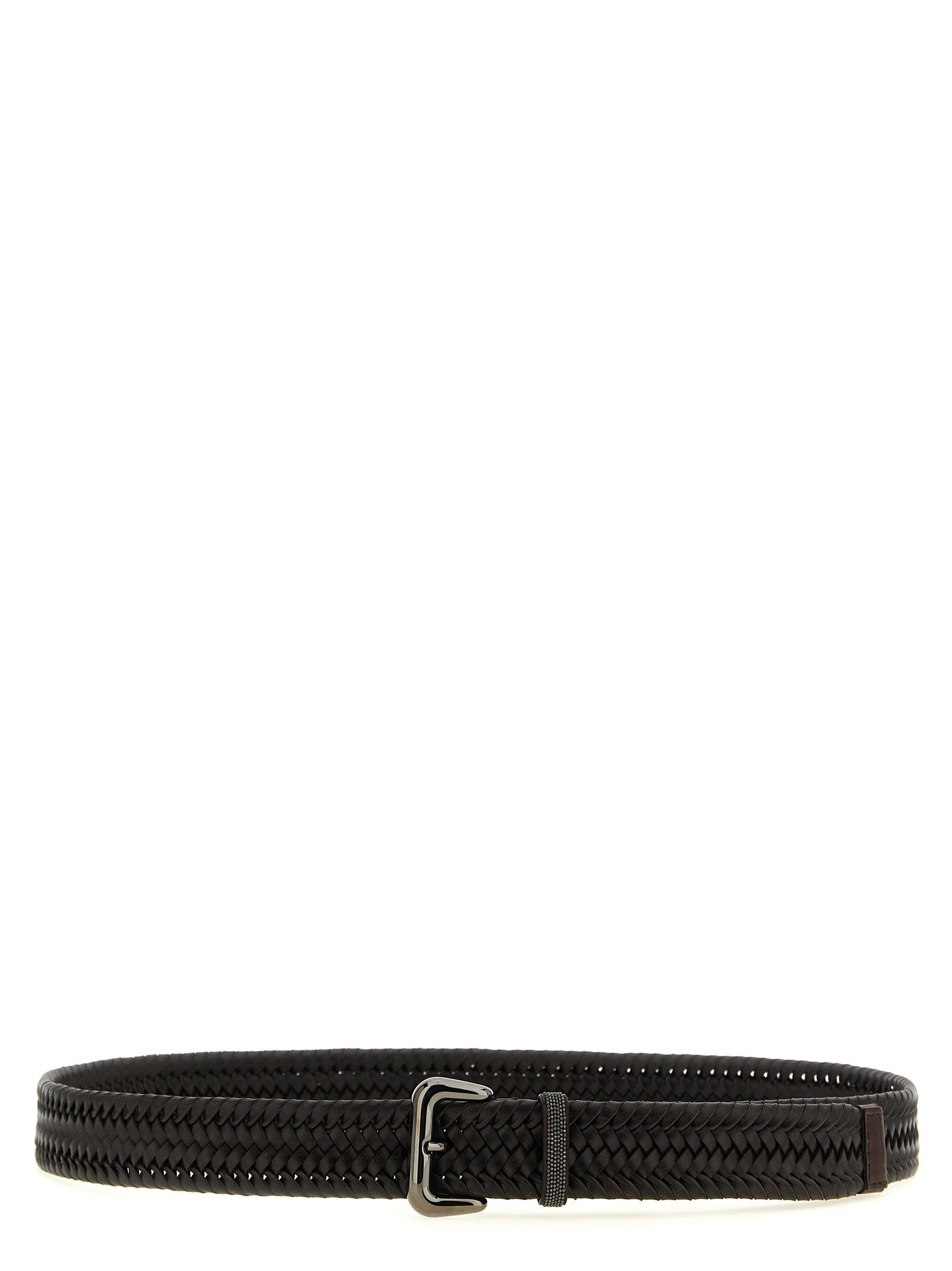 Brunello Cucinelli Shiny Loop Belt Brown
