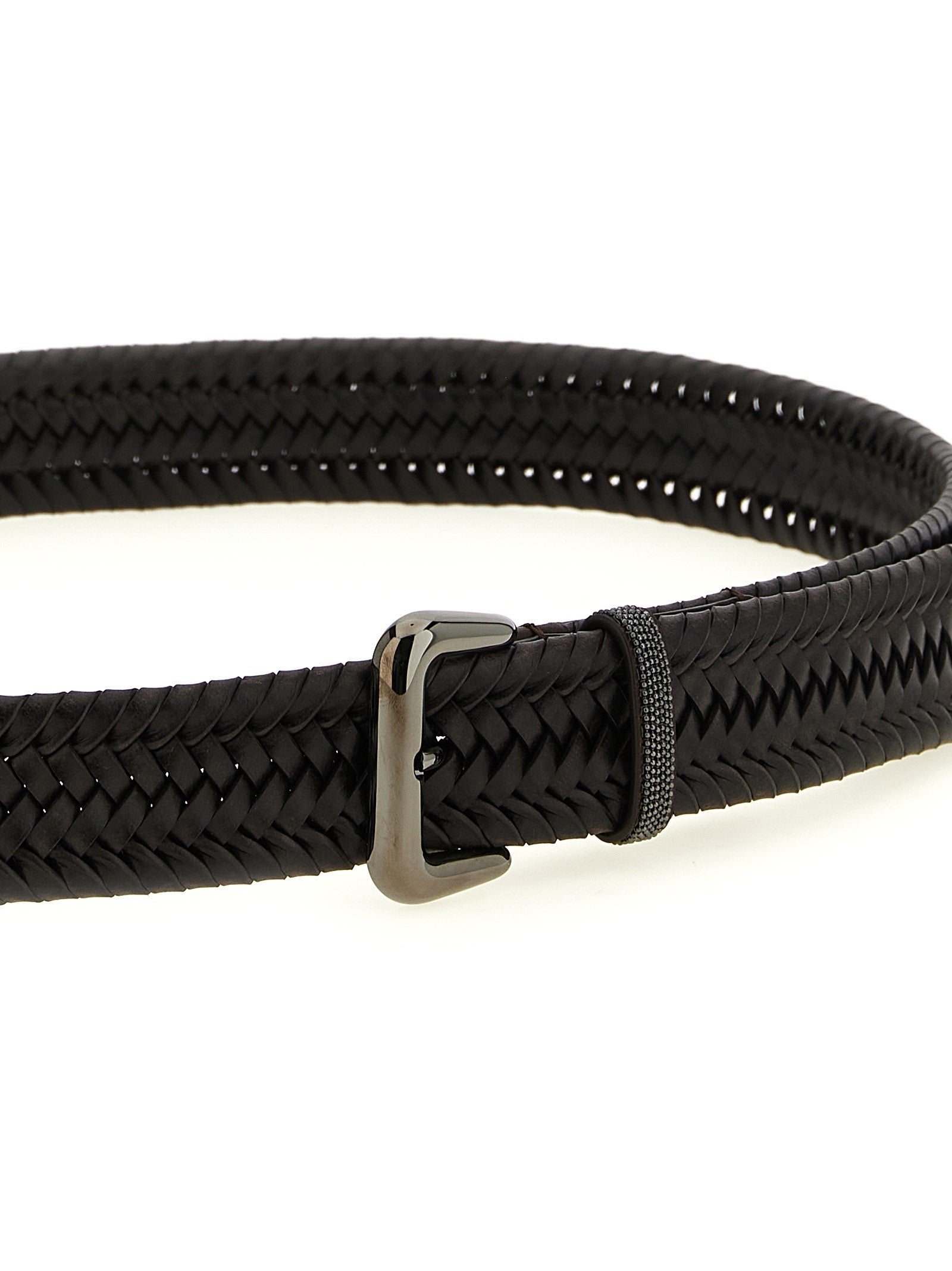 Brunello Cucinelli Shiny Loop Belt Brown